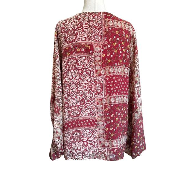 Entro Multicolor Paisley Lined V-neck Top Women's Blouse Size Small | 36-6 - Picture 2 of 6